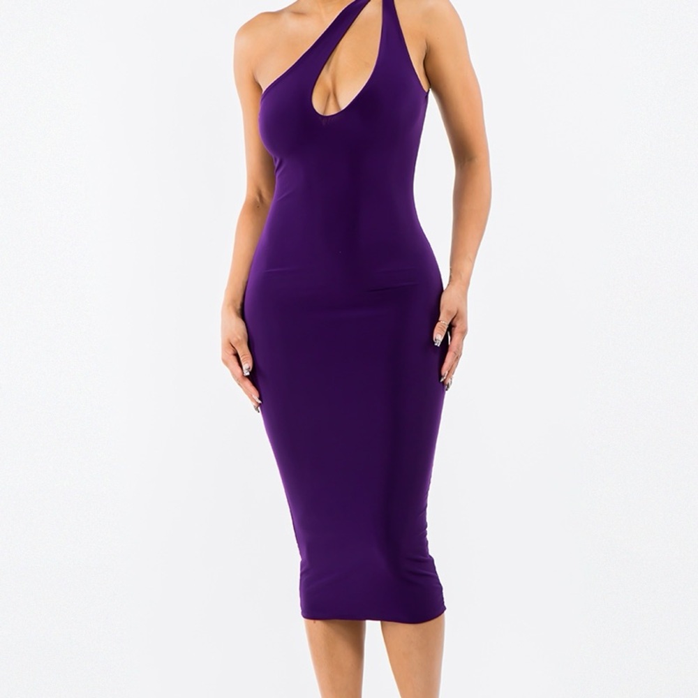 Elegant Green One-Shoulder Dress